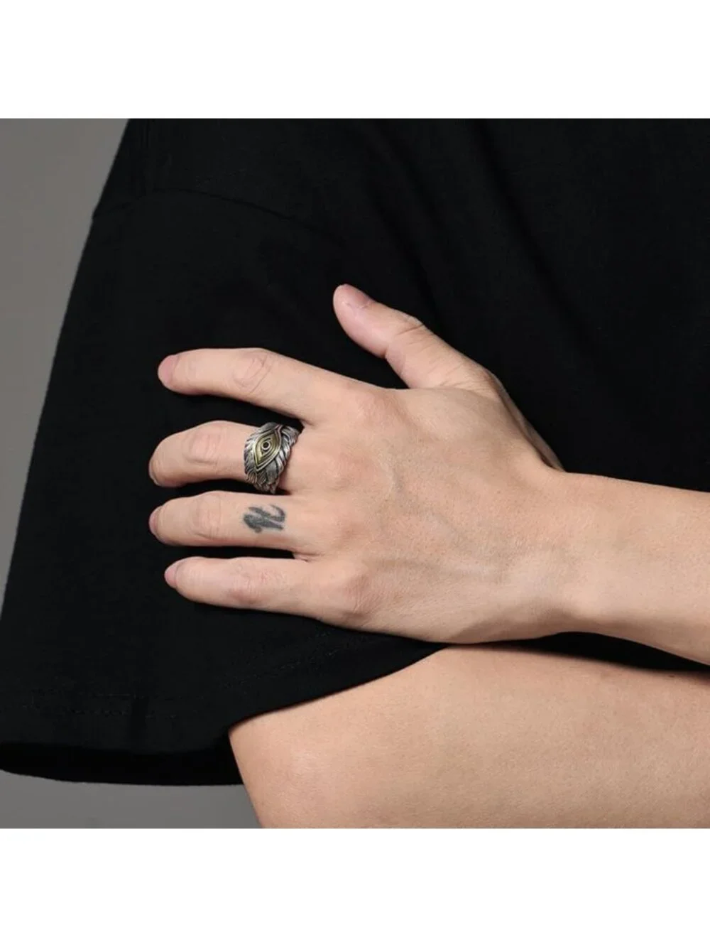 Vintage Adjustable Open Ring | Silver Plated Brass Men's Jewelry | Unique Style